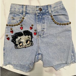 DENIM SHORTS SIZE 4 BETTY BOOP EMBELLISHMENT